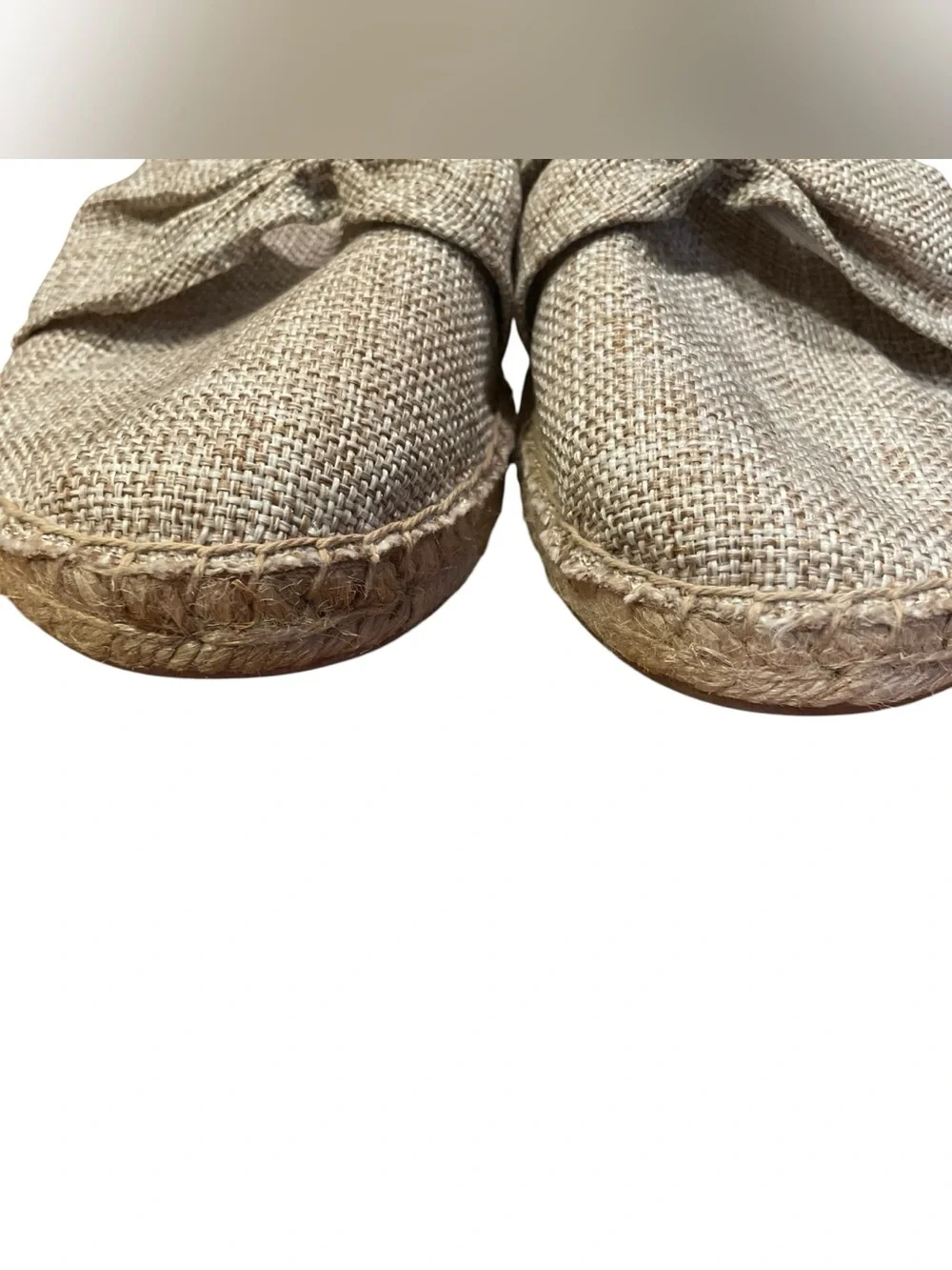 Talbots Izzy Knot Linen Espadrille Flats Beige Women’s Size 11M Slip On Shoes